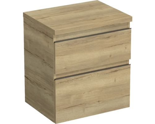 Waschtischunterschrank Jungborn TRENTA BxHxT 56,7 x 64,6 cm x 44,5 cm Frontfarbe eiche holzdekor TRE DESK 60 2Z B 80