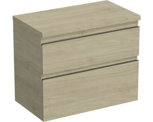 Waschtischunterschrank Jungborn TRENTA BxHxT 76,7 x 64,6 cm x 44,5 cm Frontfarbe eiche holzdekor TRE DESK 80 2Z B 70