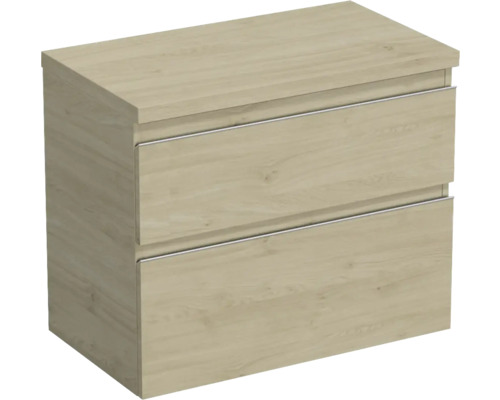 Waschtischunterschrank Jungborn TRENTA BxHxT 76,7 x 64,6 cm x 44,5 cm Frontfarbe eiche holzdekor TRE DESK 80 2Z S 70