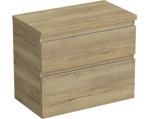 Waschtischunterschrank Jungborn TRENTA BxHxT 76,7 x 64,6 cm x 44,5 cm Frontfarbe eiche holzdekor TRE DESK 80 2Z S 80