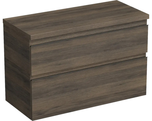 Jungborn Waschtischunterschrank TRENTA BxHxT 96,7 x 64,6 x 44,5 cm Frontfarbe eiche holzdekor TRE DESK 100 2Z B 25