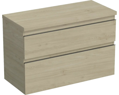 Jungborn Waschtischunterschrank TRENTA BxHxT 96,7 x 64,6 x 44,5 cm Frontfarbe eiche holzdekor TRE DESK 100 2Z B 70