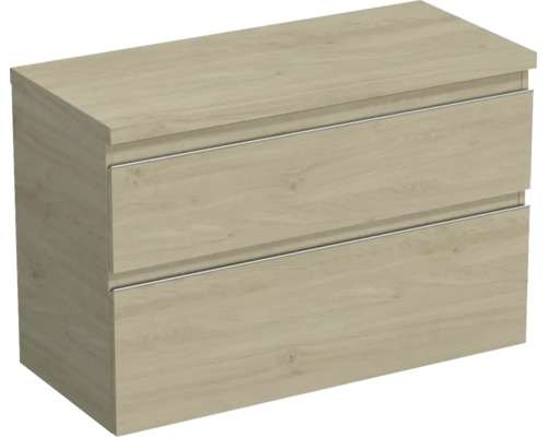 Jungborn Waschtischunterschrank TRENTA BxHxT 96,7 x 64,6 x 44,5 cm Frontfarbe eiche holzdekor TRE DESK 100 2Z S 70