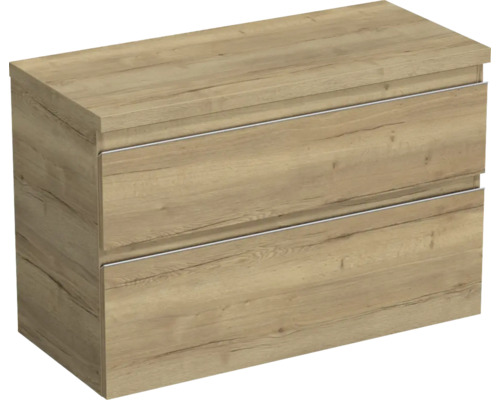 Waschtischunterschrank Jungborn TRENTA BxHxT 96,7 x 64,6 cm x 44,5 cm Frontfarbe eiche holzdekor TRE DESK 100 2Z S 80