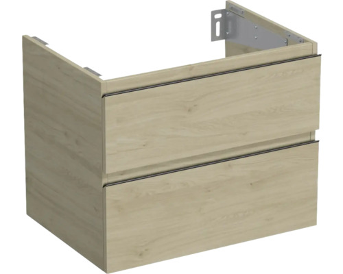 Waschtischunterschrank Jungborn TRENTA BxHxT 70 x 56 cm x 49,8 cm Frontfarbe eiche holzdekor TRE DESK SS 70 2Z B 70