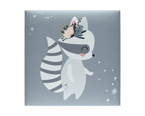 Dekorfliese mit Waschbär-Motiv für Kinderzimmer