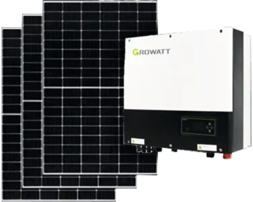 PV-Komplettanlage DAH 5 kWp inkl. notstromfähigen Hybrid-Wechselrichter + Zubehör für Ziegeldach 12 Module