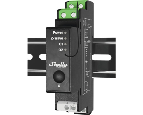 Shelly Wave Pro 2PM Relais max 25A 1 Phase 2x 16A Messfunktion Z-Wave für Hutschiene Shelly Qubino Smart Home Modul für Hutschiene