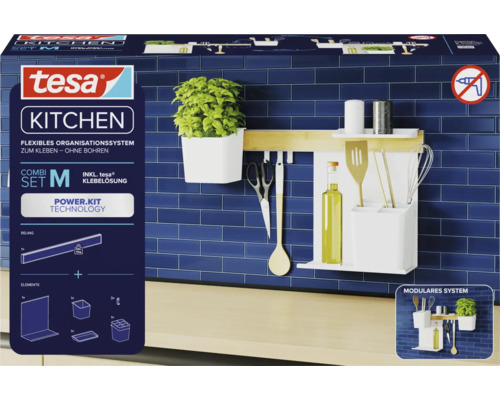 Tesa Kitchen Organisationssystem zum Kleben ohne Bohren
