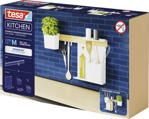 Tesa Kitchen Organisationssystem zum Kleben ohne Bohren