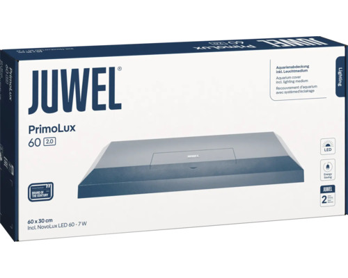 Aquarium-Abdeckung Juwel PrimoLux 60 (2.0) 60x30cm inkl NovoLux LED 60, 8 W, weiß Juwel PrimoLux 60 Aquariumabdeckung inklusive Leuchtmedium Verpackung