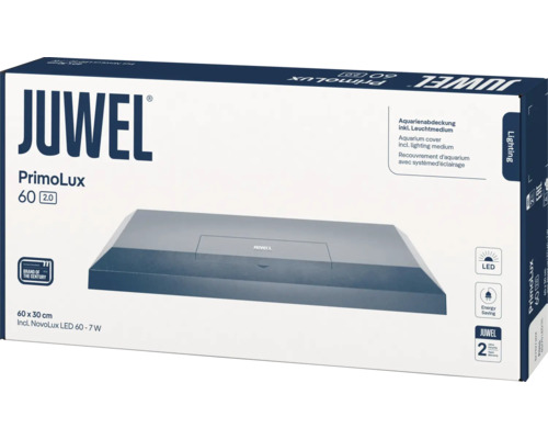 Verpackung einer Juwel PrimoLux 60 Aquarienabdeckung inklusive Leuchtmittel