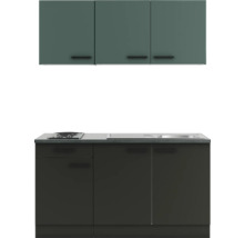 Optifit Singleküche mit Geräten Verona405/Madrid420 150 cm grün anthrazit matt zerlegt Variante reversibel KPVM 1532-9+