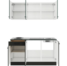 Optifit Singleküche mit Geräten Verona405/Madrid420 150 cm grün anthrazit matt zerlegt Variante reversibel KPVM 1532-9+