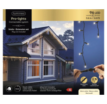 Lichterkette mit 96 LEDs als Eiszapfen-Erweiterungsset für den Außenbereich, mit Timer und schwerem Kabel