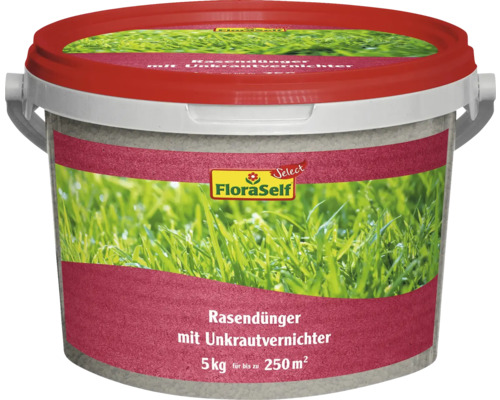 Rasendünger mit Unkrautvernichter FloraSelf Select 5 kg für ca. 250 m²