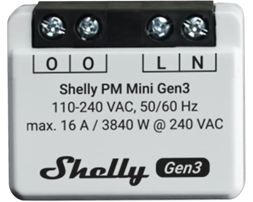 Shelly Plus PM Mini intelligenter Schalter 1-Kanal 16A WLAN Bluetooth weiß