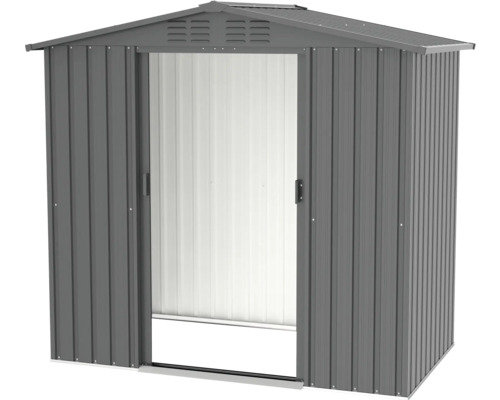 Gartengeräteschuppen aus Metall mit Schiebetür