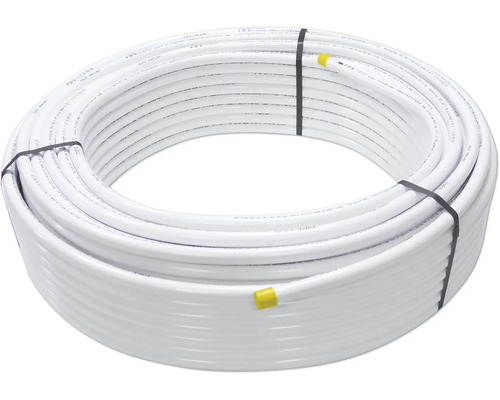 Alu-Verbund Rohr für Heizung 16 mm x 200 m bis 80 °C 6 bar Rolle mit weißem Kunststoffrohr