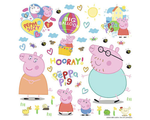 Wandsticker mit Peppa Pig Motiven für Kinderzimmerdekoration
