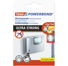 Tesa Powerbond Montagepads, geeignet für die Befestigung von Gegenständen bis zu 6 kg pro Pad, Packung mit 9 Pads