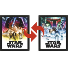 Star Wars Wendebild im Rahmen mit Szenen der Star Wars Saga