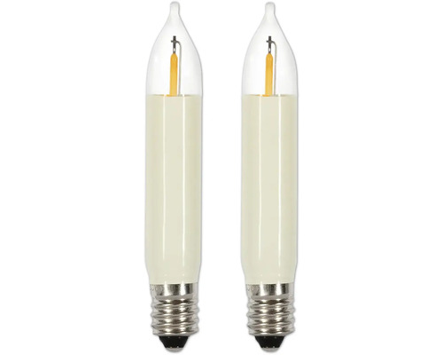 Premium LED-Kleinschaftkerze Saico 2 LEDs Lichtfarbe warmweiß Zwei LED-Kerzenlampen mit E27-Fassung