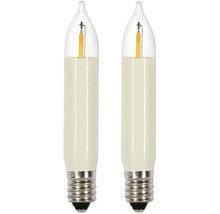 Zwei LED Leuchtmittel im Kerzendesign mit E27 Sockel