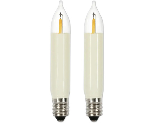 Premium LED-Kleinschaftkerze Saico 2 LEDs Lichtfarbe warmweiß Zwei LED-Leuchtmittel in Kerzenform mit E27-Sockel.