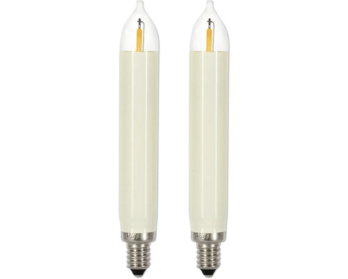 Premium LED-Schaftkerze Saico 2 LEDs Lichtfarbe warmweiß Zwei LED Leuchtmittel in Kerzenform