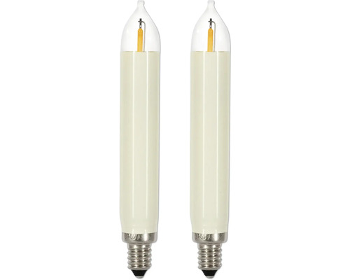 Premium LED-Schaftkerze Saico 2 LEDs Lichtfarbe warmweiß Zwei LED Leuchtmittel in Kerzenform