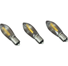 Drei LED-Filament-Leuchtmittel in Tropfenform