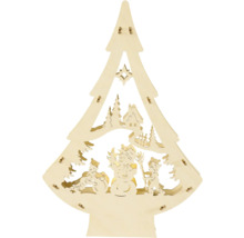 Weihnachtsbaum aus Holz mit Wintermotiv