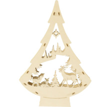 Dekorativer Baum aus Holz mit Hirschmotiven für die Weihnachtszeit