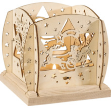 Dekorative Holzlaterne mit Weihnachtsmotiv