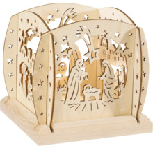 Weihnachtspyramide aus Holz mit Weihnachtsmotiv