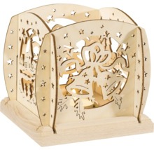 Dekorative Holzlaterne mit weihnachtlichen Motiven