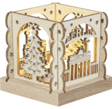 Dekorative Lichthaus-Silhouette mit Berlin-Motiv aus Holz