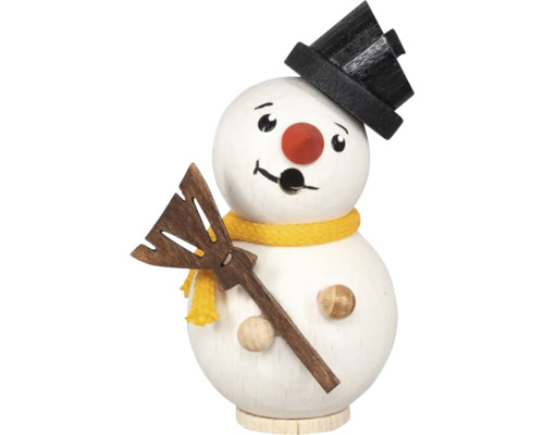 Mini-Räucherfigur Schneemann Saico Holz weiß