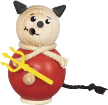 Holzfigur Teufel mit Dreizack als Dekoration