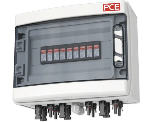 Photovoltaik Generatoranschlusskasten mit Sicherungen und PCE Logo