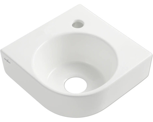 Keramik-Wandwaschbecken-Set, 445x225 Mm, Mit Verchromter Armatur & Ablauf – Weiß, Für Kleine Badezimmer