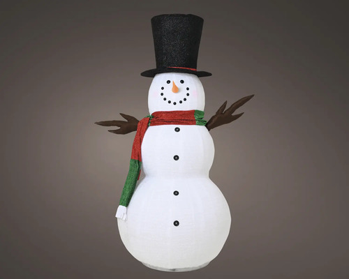 Dekorativer Schneemann mit Hut und Schal für den Außenbereich