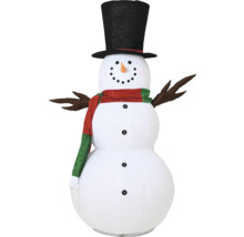 Dekorativer Schneemann mit Zylinder und Schal für die Weihnachtszeit