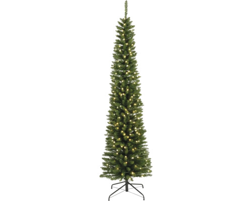 Künstlicher Weihnachtsbaum Everlands Pencil beleuchtet Ø 50 cm H 180 cm grün 200 LEDs Schmaler künstlicher Weihnachtsbaum mit Lichtern