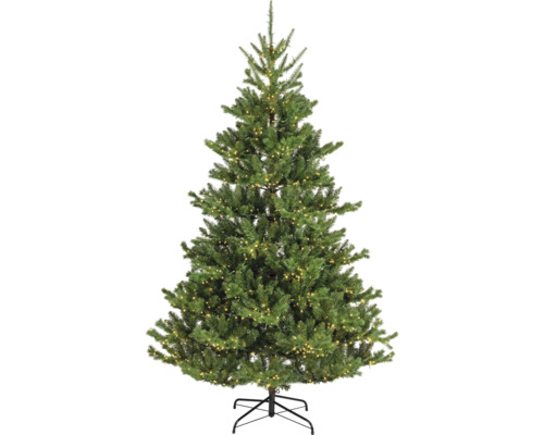 künstlicher LED Weihnachtsbaum Tannenbaum Everlands Alba Fir 2400 LEDs Ø 127 cm H 210 cm Geschmückter künstlicher Weihnachtsbaum auf Ständer