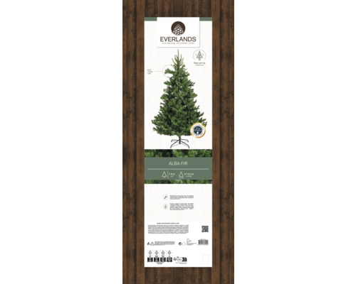 Everlands Alba Tanne mit einfachem Aufbau und einer Höhe von 1,8 Metern.