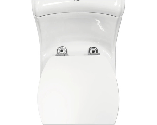 Nahaufnahme einer Toilette mit montierter Klobrille