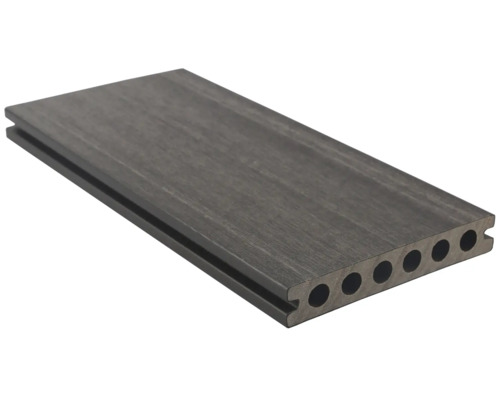 Konsta WPC Terrassendiele Nativo Hohlkammerprofil beschichtet 3000 x 138 x 23 mm Eiche dunkelgrau Terrassendiele aus Holzverbundwerkstoff mit Hohlkammerprofil