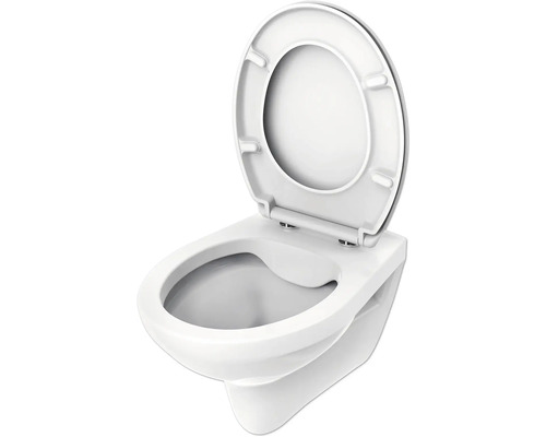 Hänge-WC mit offenem Spülrand und WC-Sitz